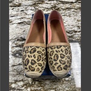 Sperry Tan and Black Danica Sand Leopard Print Espadrilles